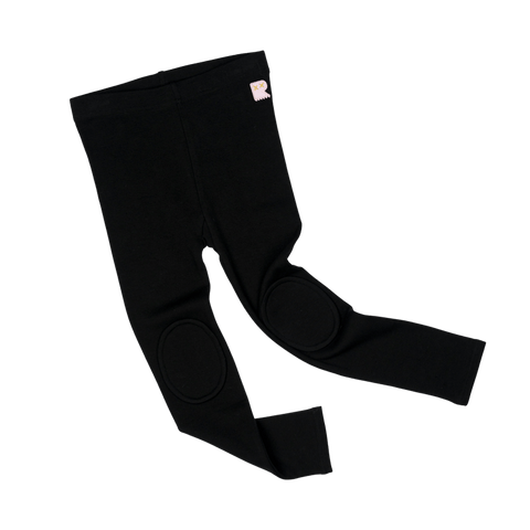 Rock Your Kid Knee Patch Tights - Black (Size 2-12)