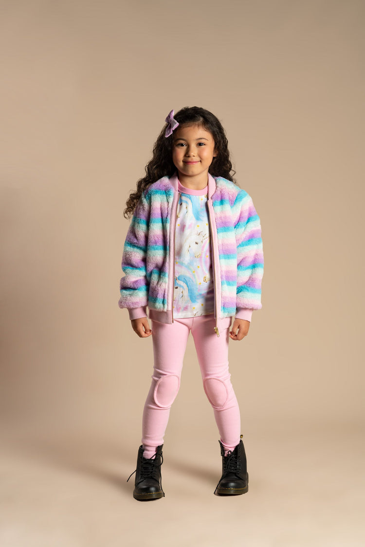 Rock Your Kid Knee Patch Tights - Light Pink (Size 2-12)