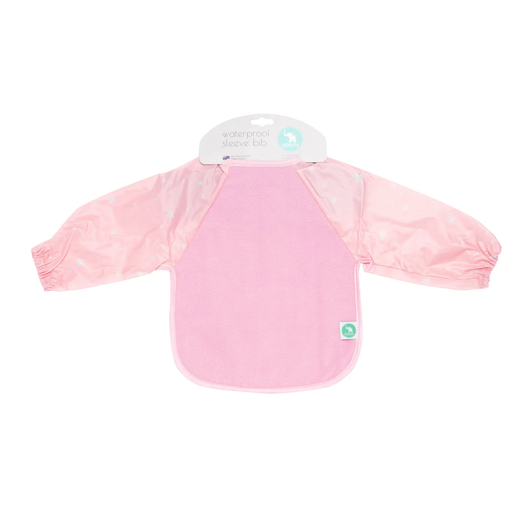 All4EllA Long sleeve bib - Star Pink