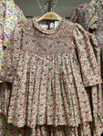 Meleze Hand Smocked Dress Long Sleeves RG Floral 6M-8Y