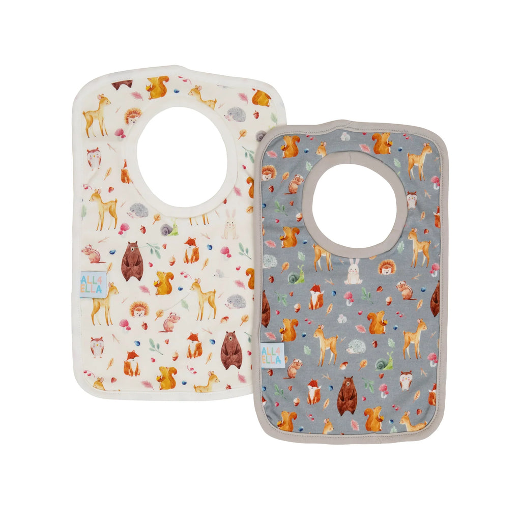 ALL4ELLA Pullover Head Bibs 2pk - Forest