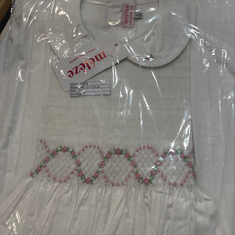 Meleze Hand Smocked Dress Short Sleeves Rosalie 6M-8Y