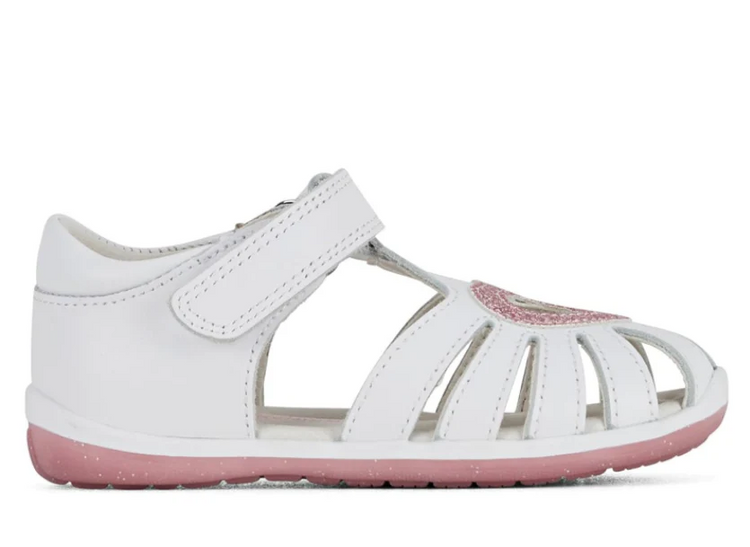 CLARKS MAYA II IN WHITE/PINK GLITTER