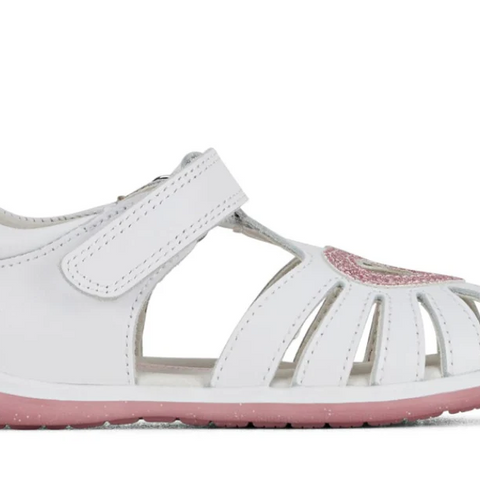 CLARKS MAYA II IN WHITE/PINK GLITTER