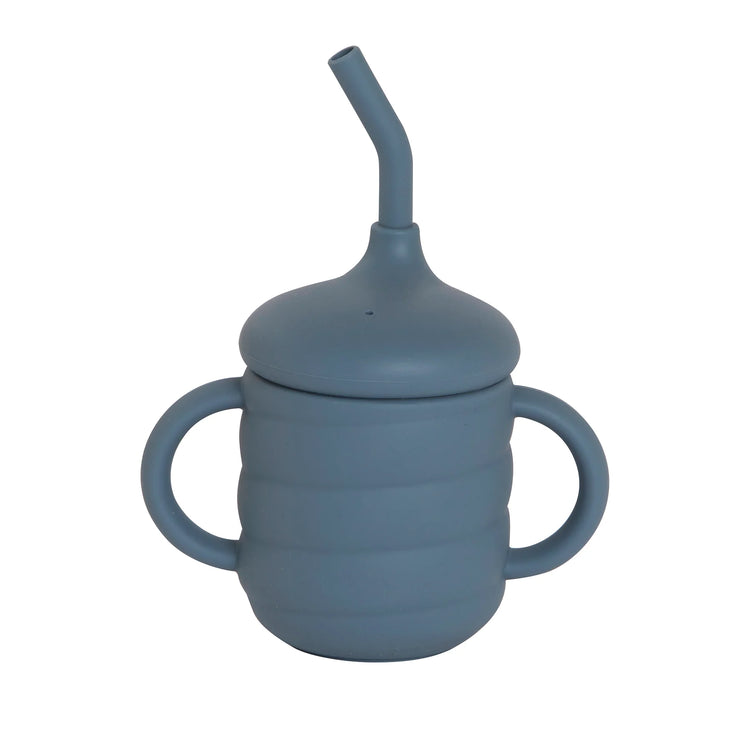 ALL4 ELLA Silicone sippy cup - Slate Blue (with straw)