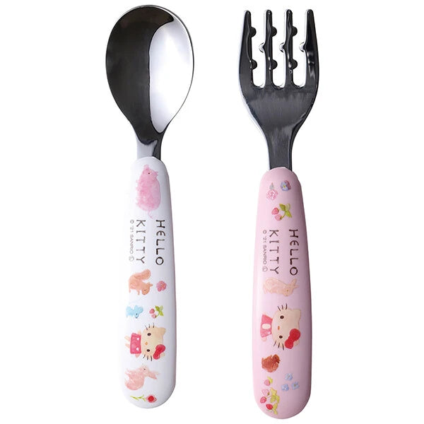 Skater Dishwasher safe stainless steel spoon and fork -KT forest friends