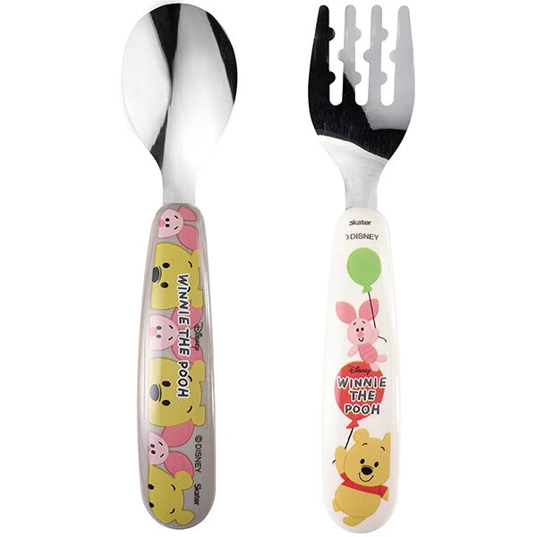 Skater Dishwasher safe stainless steel spoon and fork -Winnie the Pooh