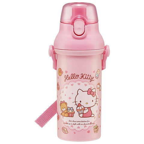 Skater  One-Touch Transparent Bottle 480ml Antibacterial- Hello Kitty Sweeets