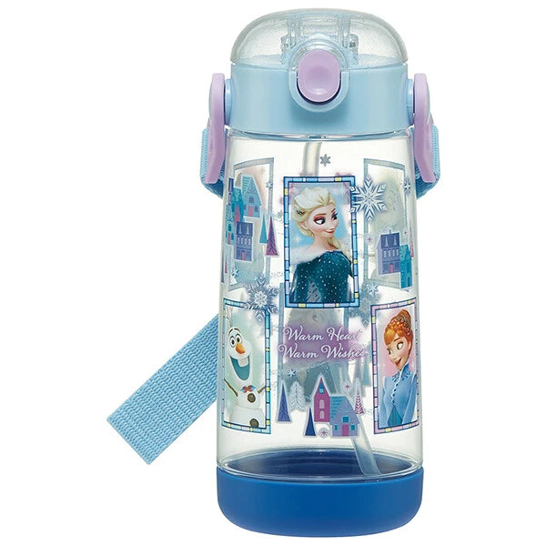 Skater One Push Straw Bottle 480ml -Frozen 23