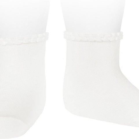 Condor Short Sock With Patterned Cuff 2748/4- 200 White