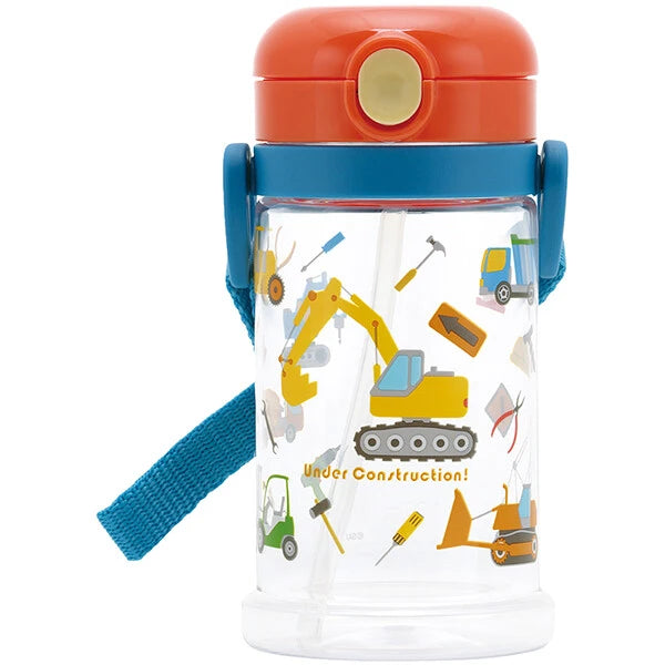 Skater folding straw mug with double handles and shoulder strap- Working vehicle