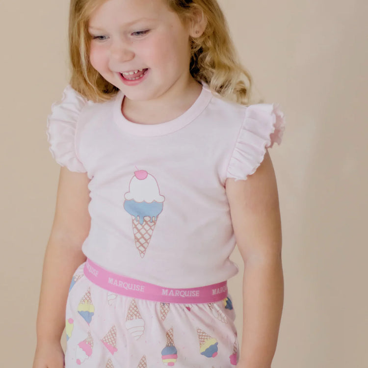 Marquise Ice Cream Frill Sleeve Pyjamas