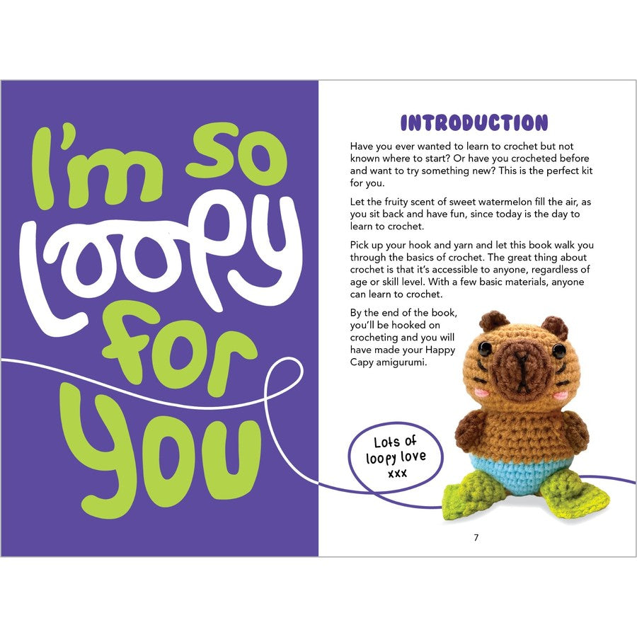 Happy Capy Loopy Crochet Book & Kit