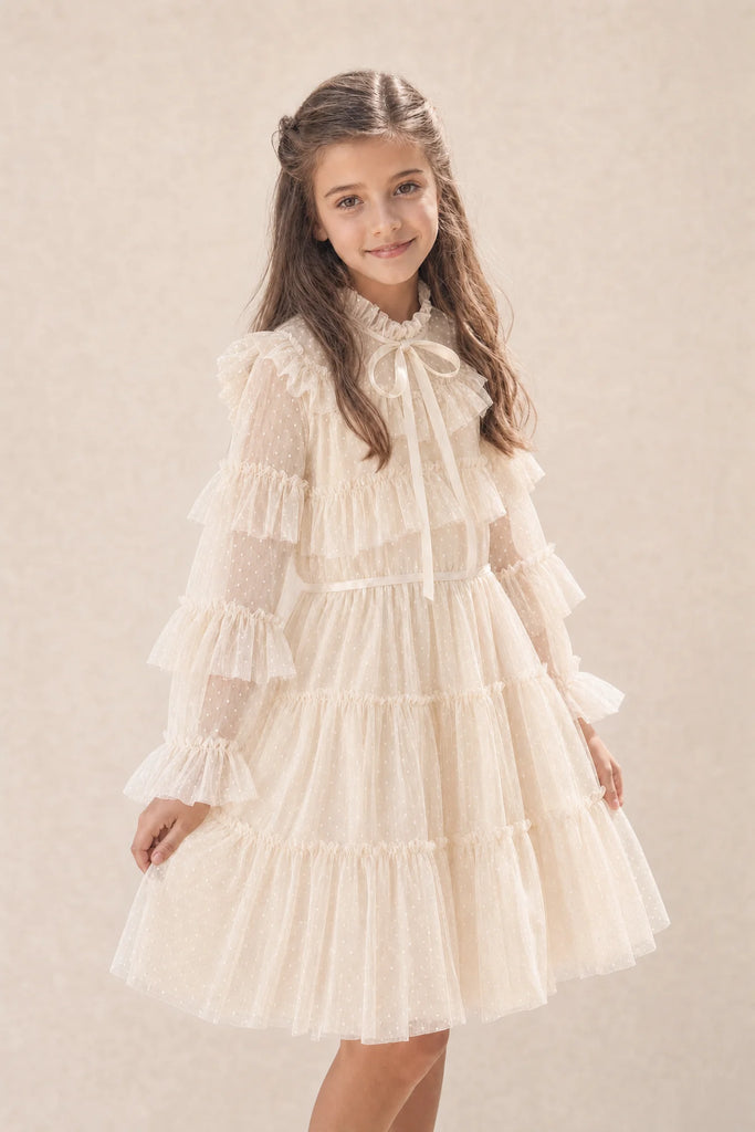 EllieEllie Amelie Long Sleeve Tulle Girl Dress