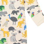 Korango Australian Animal Zip Onesie Beige
