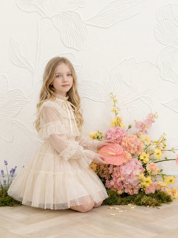 EllieEllie Amelie Long Sleeve Tulle Girl Dress