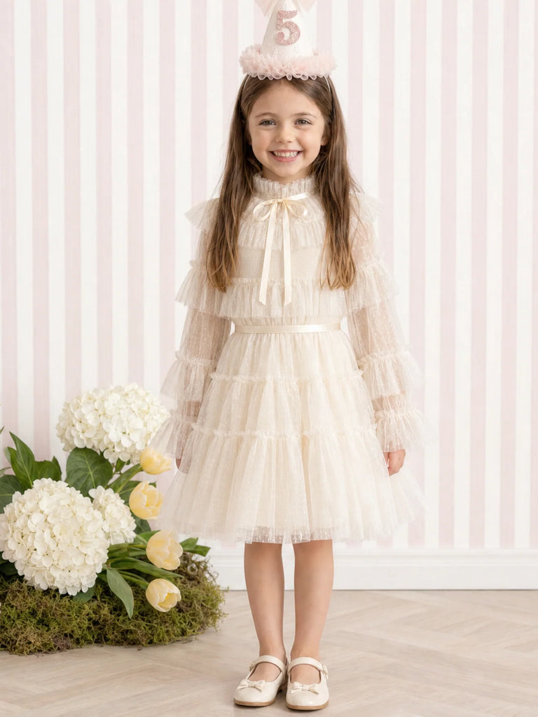 EllieEllie Amelie Long Sleeve Tulle Girl Dress