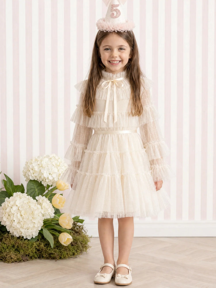 EllieEllie Amelie Long Sleeve Tulle Girl Dress
