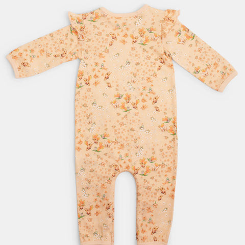 May Gibbs x Walnut May Gibbs Scout Frill Onesie - Peach Floral size:1