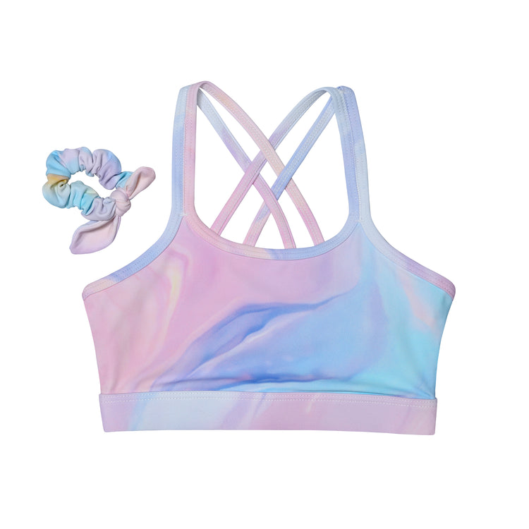 Lesimo Girls  MellowTouch Collection Crop Top - Pastel Rainbow