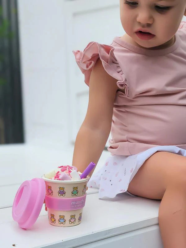 Munchi Chino Beary Cute Babychino Cup (Pink) - Straw Included