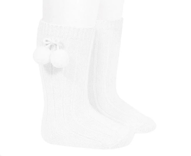 Condor Plain Knee High Sock W Pompom 3019/2(2471/2)-