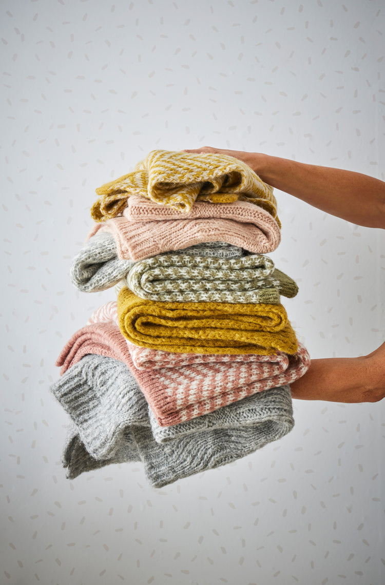 Nordic Kids Florence Wool Blend Baby Blanket - Dusty Pink