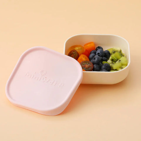 Miniware Sip and Snack Bowl Set - Vanilla/Cotton Candy