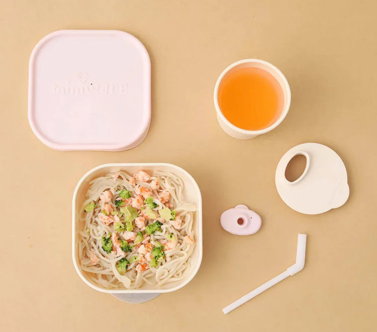 Miniware Sip and Snack Bowl Set - Vanilla/Cotton Candy