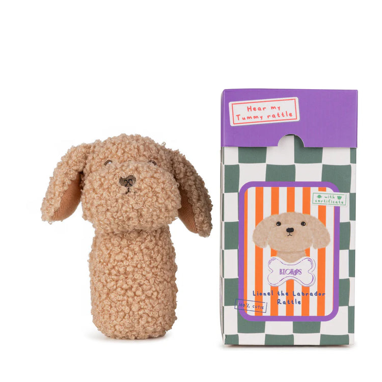 Lionel the Labrador Rattle in giftbox ECO - 12 cm - 5"