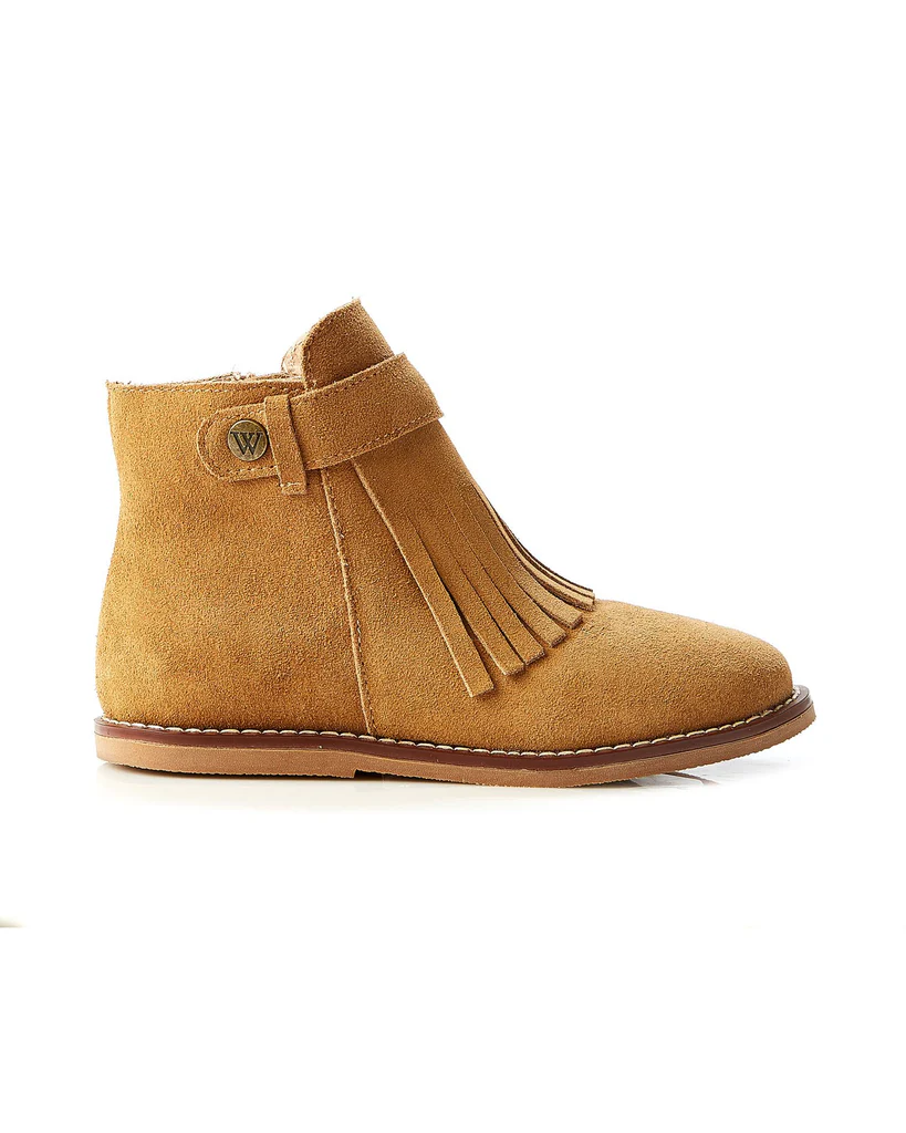 WALNUT BECKY SUEDE FRINGE BOOT - TAN