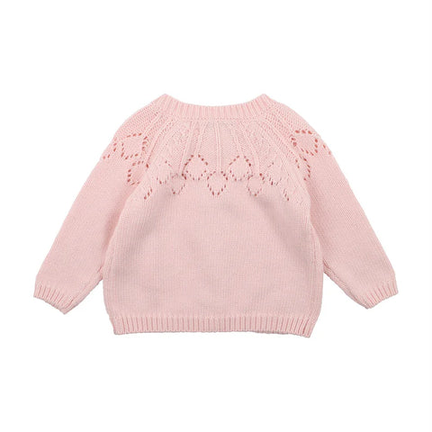 BEBE NEEDLE OUT CARDIGAN - BABY PINK (SIZE NB-2)