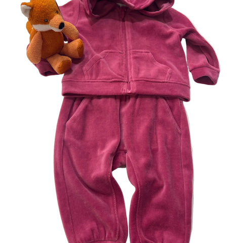 Bebe Size 0  Lucie Velour Zip Hoodie and Lucie Velour Track Pant