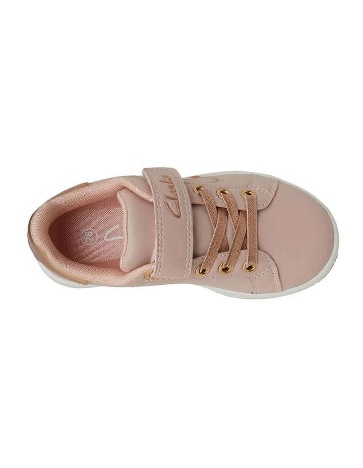 CLARKS DESIREE JNR IN PINK/ROSE GOLD