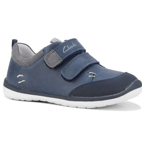 CLARKS MARCO IN NAVY/GREY