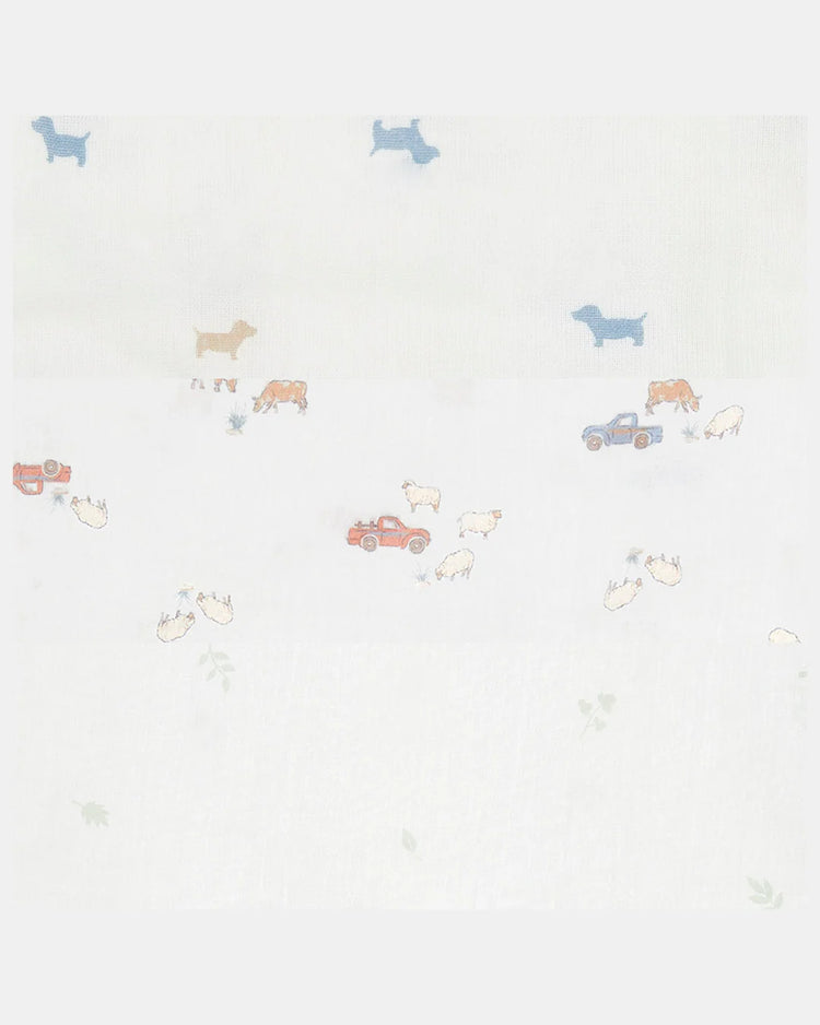 Toshi Baby Washcloth Muslin-3pcs/Sheep Station