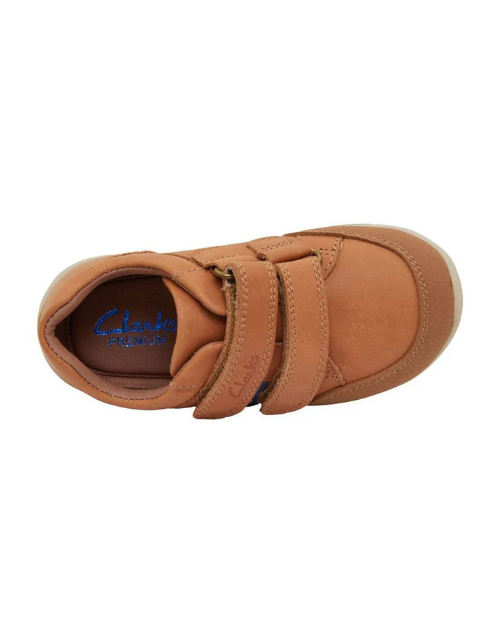 CLARKS MICKY IN TAN (SIZE 4-11)