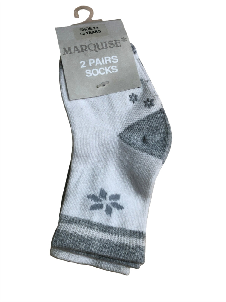 Marquise Knitted socks two pairs star white and grey