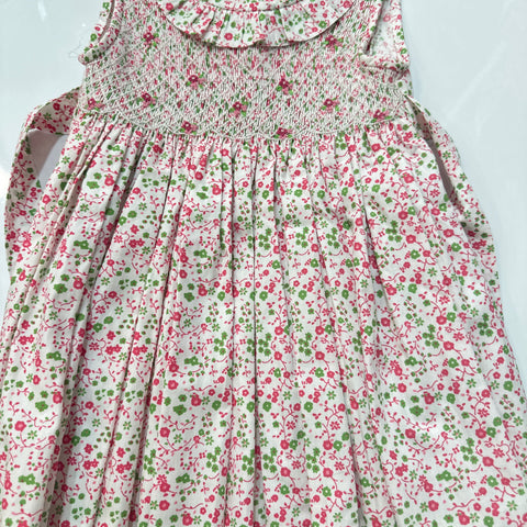 Meleze Hand Smocked Dress Pink/Green 03 Floral 12M-8Y