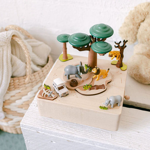 Wonderful life  African Safari - City  Wooden Music Box