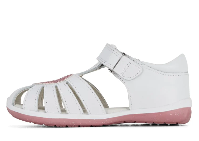 CLARKS MAYA II IN WHITE/PINK GLITTER