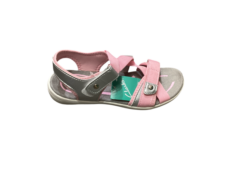 CLARKS NADIA SANDAL E GIRLS - SILVER/PINK