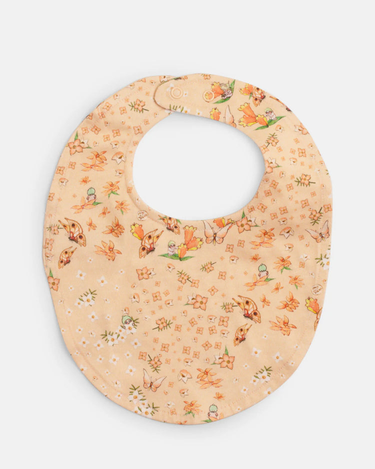 Walnut May Gibbs Brooklyn Bib- Peach Floral