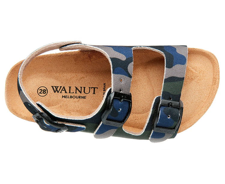 Walnut Boys' Congo Sandalia - Blue/Green Camo