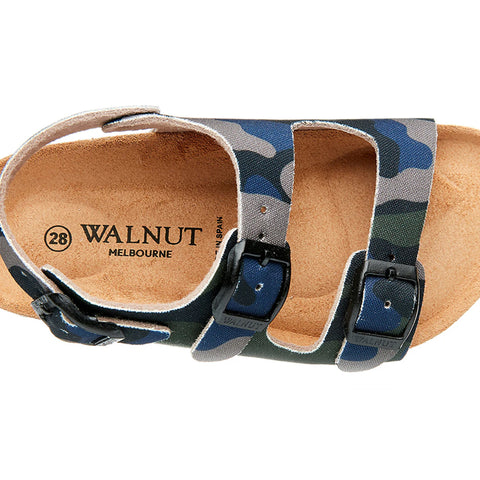 Walnut Boys' Congo Sandalia - Blue/Green Camo