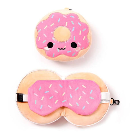 Korimco Relaxeazzz 15cm Donut Travel Pillow w/ Eye Mask 6y+ Kids Cushion Plush
