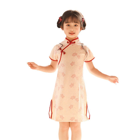 Chinese Style Cheongsam Dress - Pink