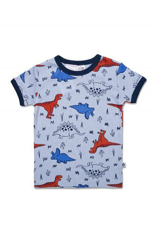 Marquise Boys Blue Dinosaur Print Pyjamas Cotton Short Sleeve