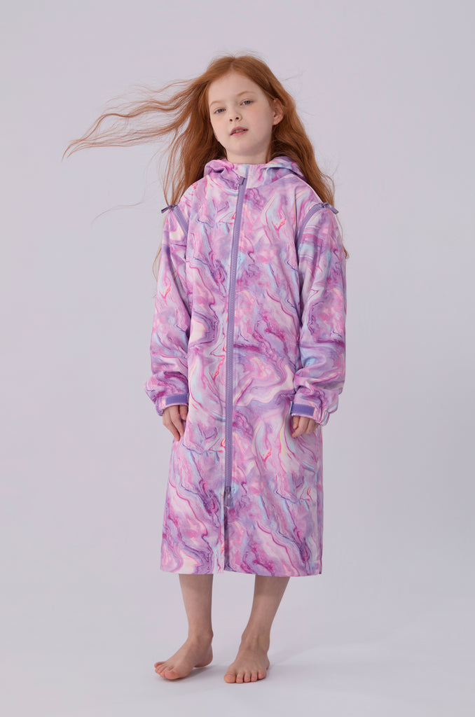 Seasnail Swim Parka For Kids-Pinkish Purple