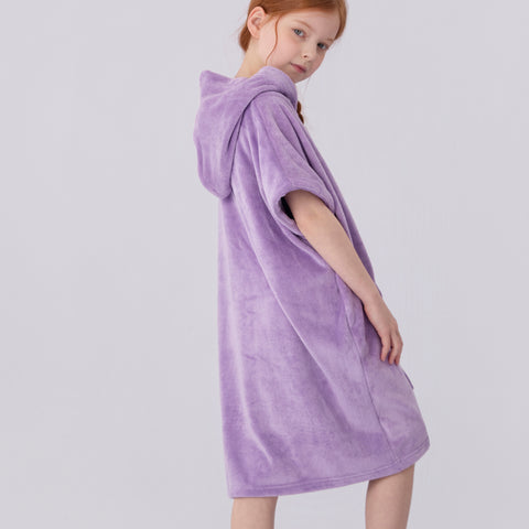 Seasnail Swim Hooded Towel For Kids- Lavender